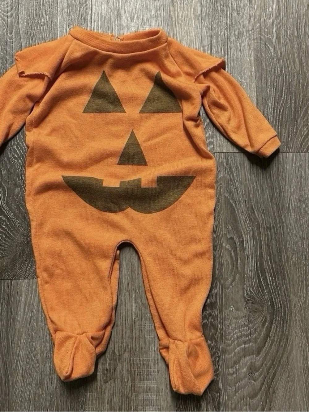 Vintage Trimfit Sleep & Play Orange Fall Halloween Jack O Lantern Size 3-6 Month